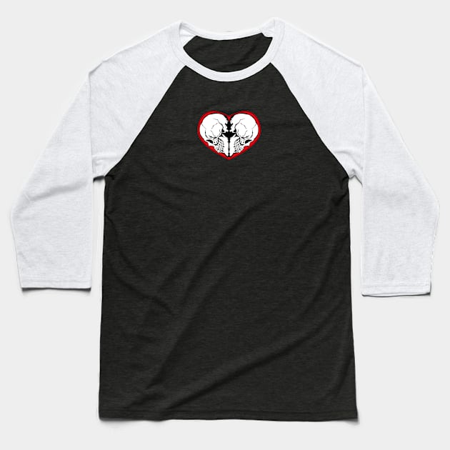 HEART SKULLS Baseball T-Shirt by Amra591